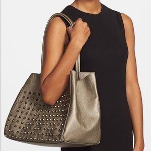 Steve Madden Studded Tote gold metallic
